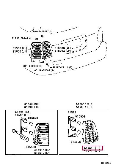 8158160040 Toyota Фонарь задний