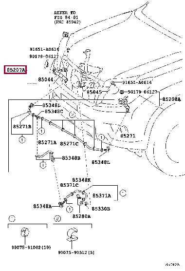 8520760040 Toyota Форсунка омывателя фары передней правой