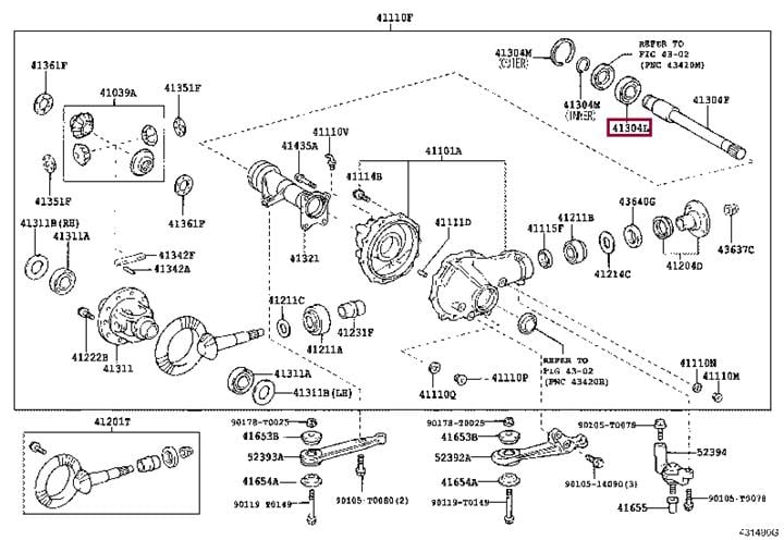 90363T0014 Toyota Підшипник диференціала
