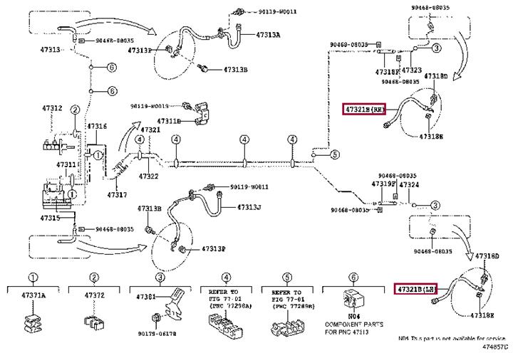 90947W2011 Toyota Тормозной шланг