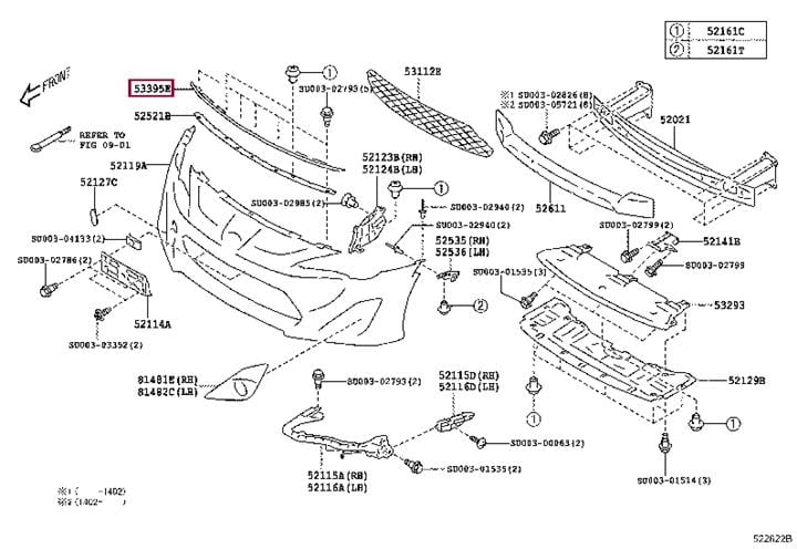 SU00301534 Toyota Уплотнитель капота