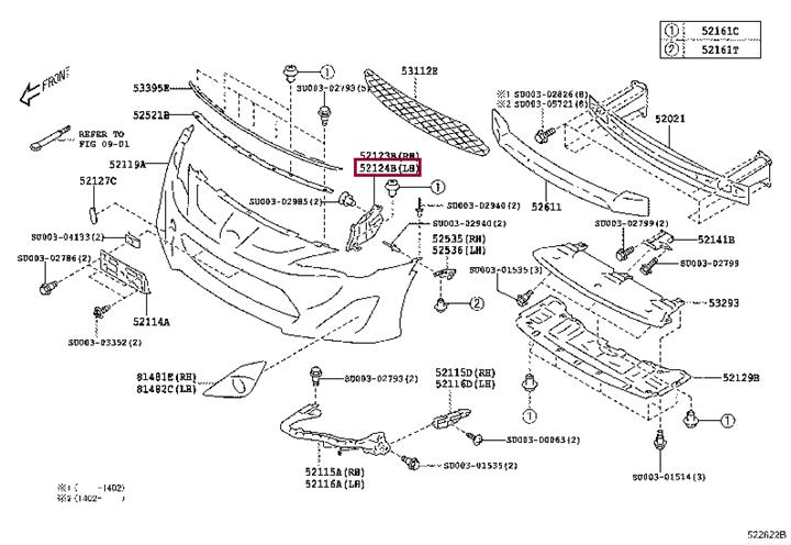 SU00301538 Toyota Кронштейн бампера левый