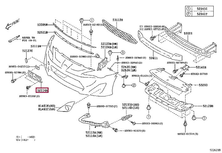 SU00301540 Toyota Кронштейн бампера