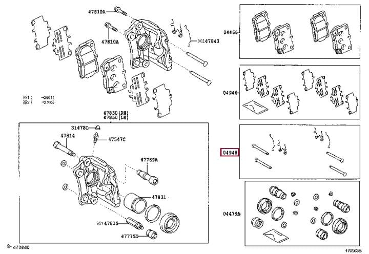 0494830220 Toyota Комплект монтажный тормозных колодок
