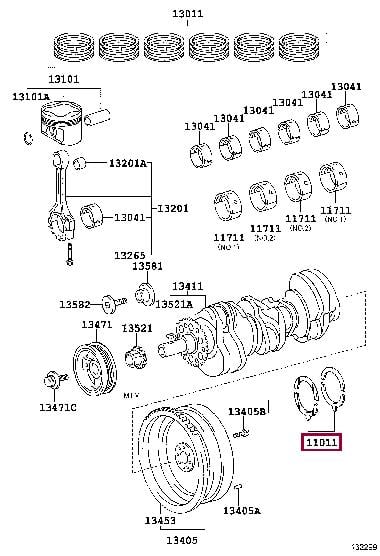 1101131071 Toyota Полукольца вала коленчатого