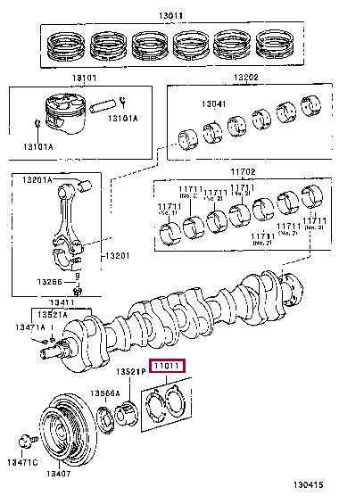 Toyota 11011-46030 Пластина коленвала 1101146030: Отличная цена - Купить в Украине на EXIST.UA! 1101146030 Toyota Пластина коленвала