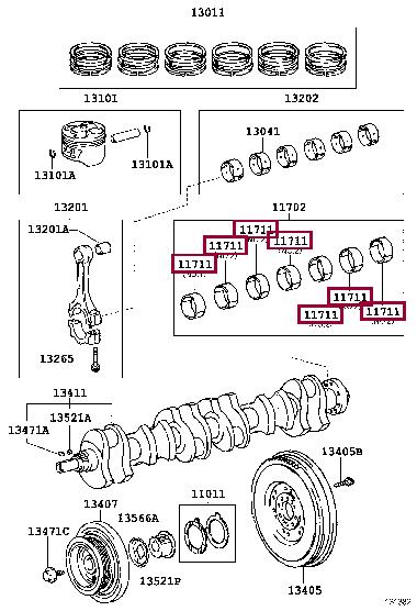 110714602003 Toyota Вкладиші