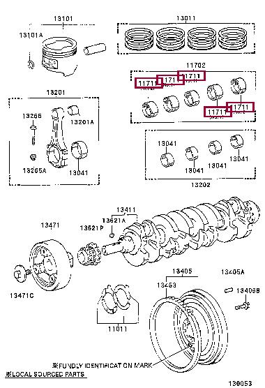 110717502201 Toyota Вкладыши