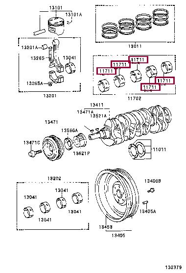 110718857005 Toyota Вкладыши