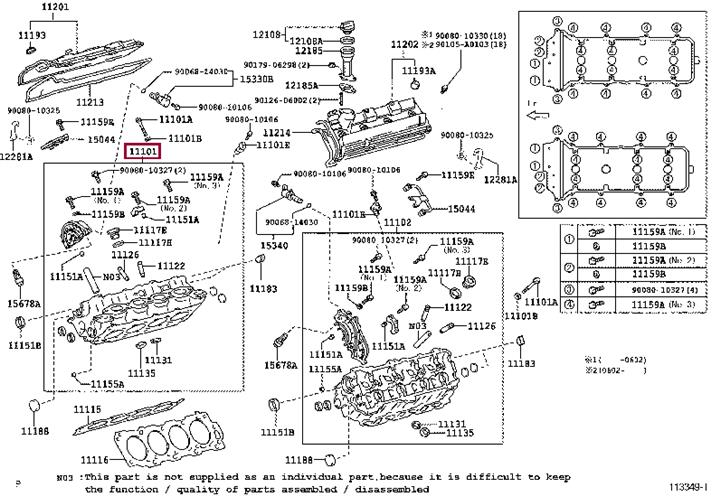 1110159195 Toyota Головка блока цилиндров