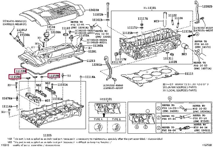 Toyota 11159-0V011 Прокладка 111590V011: Отличная цена - Купить в Украине на EXIST.UA! 111590V011 Toyota Прокладка