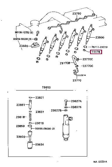 1117617010 Toyota Шайба форсунки топливной