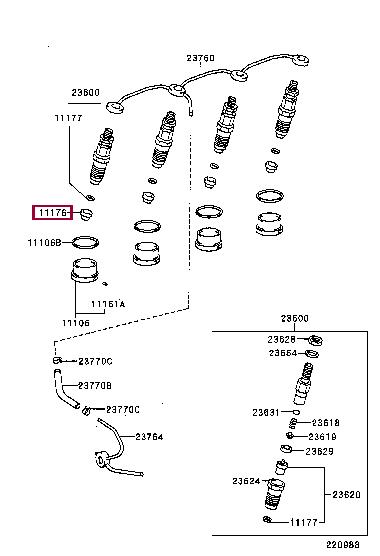Шайба форсунки топливной Toyota 11176-67010
