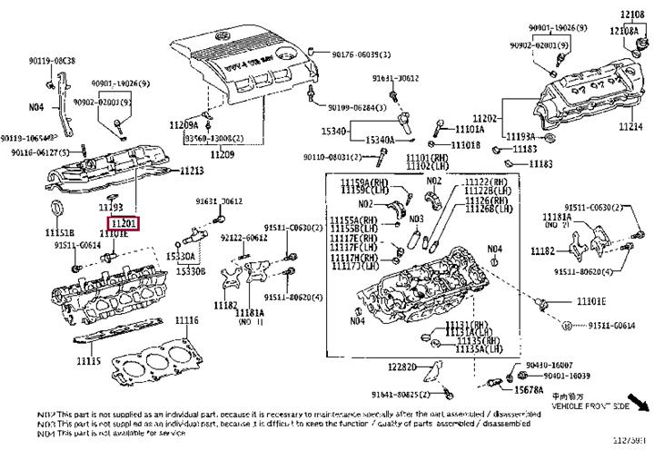 1120120100 Toyota Cover sub-assy, cylinder head