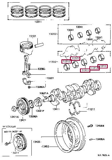 117011101203 Toyota Вкладыши