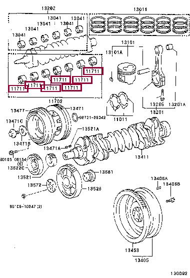 117011701107 Toyota Вкладыши