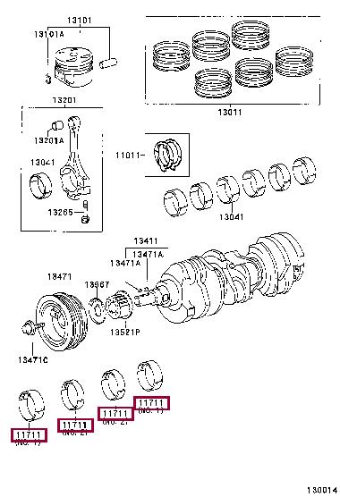 117012003005 Toyota Вкладыши
