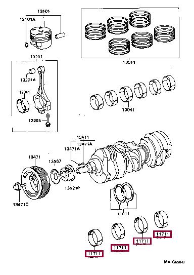 117012003006 Toyota Вкладыши