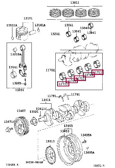 117012102002 Toyota Вкладыши