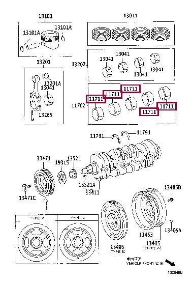 117012201104 Toyota Вкладыши