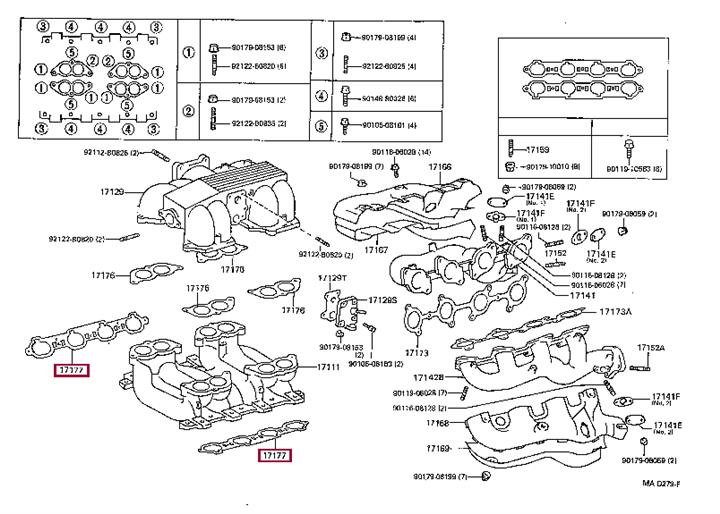 1717150011 Toyota Прокладка впускного коллектора
