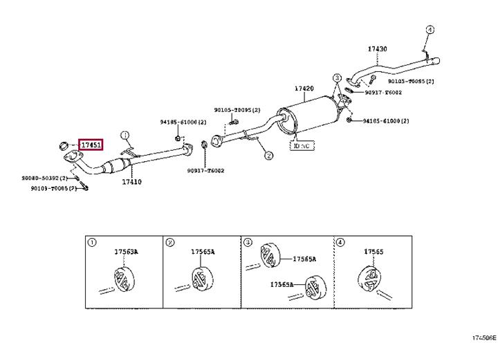 Toyota 17451-0L010 Кольцо уплотнительное выхлопной системы 174510L010: Отличная цена - Купить в Украине на EXIST.UA! 174510L010 Toyota Кольцо уплотнительное выхлопной системы