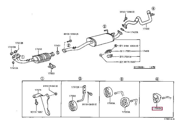 1756667030 Toyota Кронштейн крепления выхлопной системы
