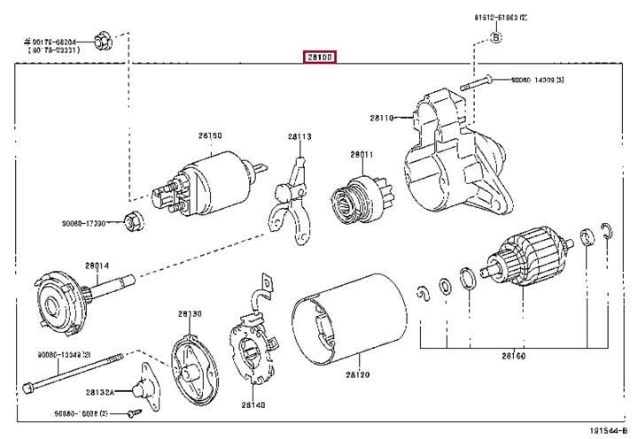 Стартер Toyota MR 2 (Тойота МР 2): 281000D130 Toyota Стартер