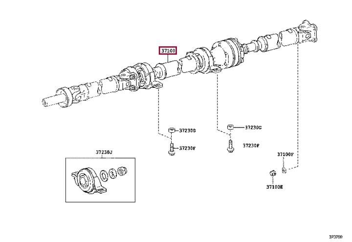 Toyota 37100-48040 Вал карданный 3710048040: Отличная цена - Купить в Украине на EXIST.UA! 3710048040 Toyota Вал карданный