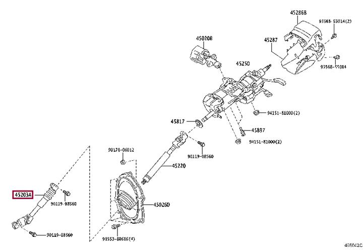 4520360141 Toyota Крестовина вала рулевого