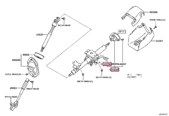 4525060B41 Toyota Колонка рульового керування