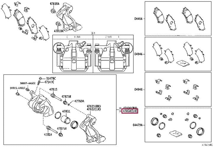 Toyota 47850-48110 Суппорт задний левый 4785048110: Отличная цена - Купить в Украине на EXIST.UA! 4785048110 Toyota Суппорт задний левый