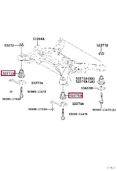 Toyota 52271-0E030 Сайлентблок балки 522710E030: Отличная цена - Купить в Украине на EXIST.UA! 522710E030 Toyota Сайлентблок балки