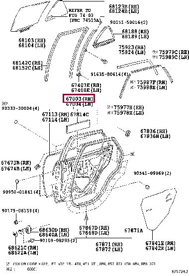 6700348080 Toyota Дверь задняя правая