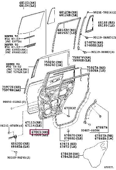 6700360470 Toyota Дверь задняя правая