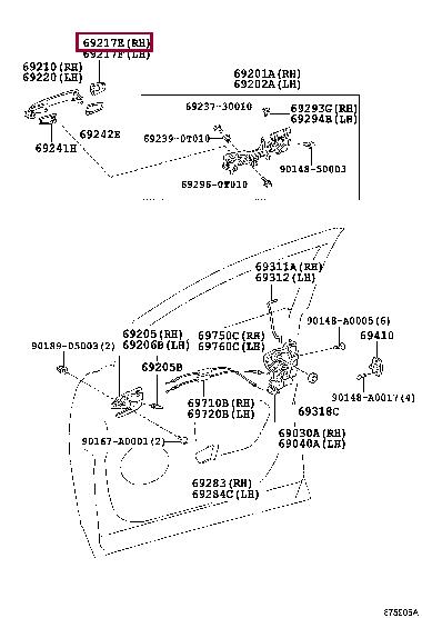 692500T040A0 Toyota Крышка, внешняя ручка передних дверей