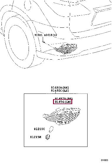 8145648020 Toyota Фонарь задний противотуманный