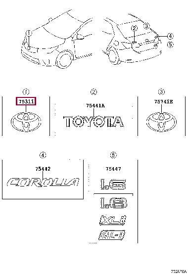 Toyota 90975-W2009 Емблема 90975W2009: Купити в Україні - Добра ціна на EXIST.UA!