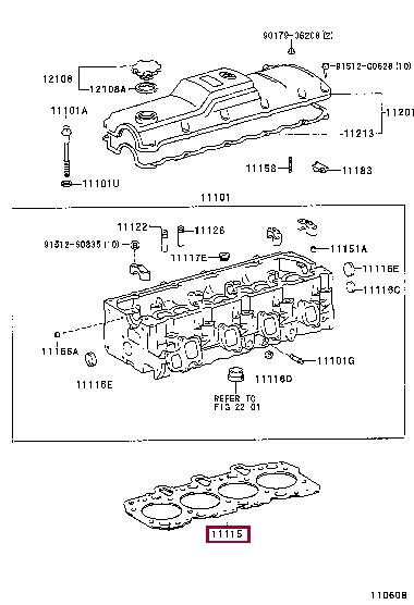 Прокладка головки блока Toyota 4 Runner (Тойота 4 Раннер): 111156705001 Toyota Прокладка ГБЦ