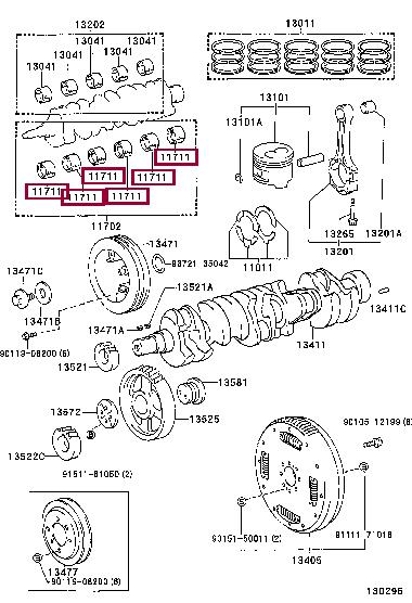 117011701103 Toyota Вкладыши