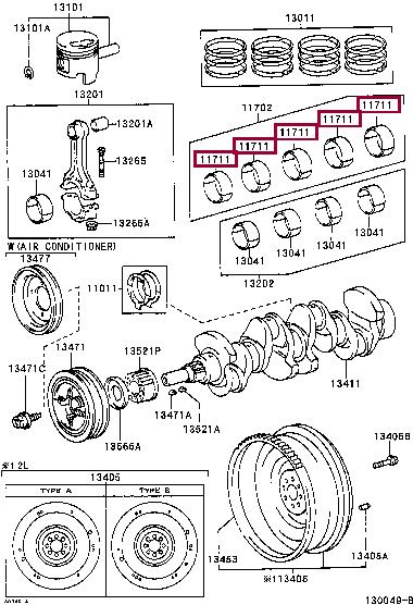 117015408101 Toyota Вкладыши