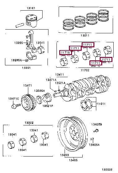 117016302202 Toyota Вкладыши