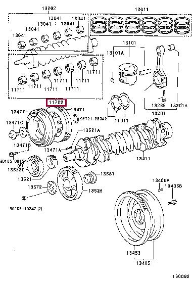 1170417010 Toyota Вкладыши вала коленчатого