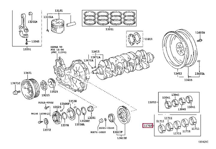 1170430030 Toyota Вкладиші