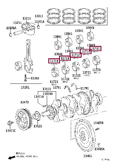 117113604002 Toyota Вкладыши