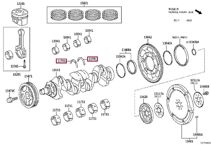 1179147010 Toyota Полукольца вала коленчатого