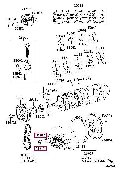 119112801002 Toyota Вкладыши