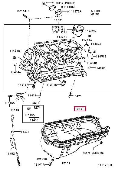 1215113030 Toyota Прокладка масляного поддона