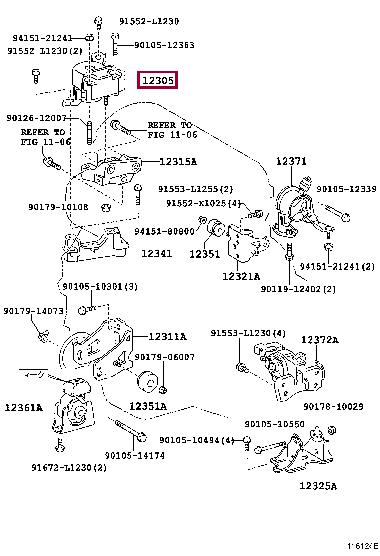 1230528292 Toyota Подушка двигателя