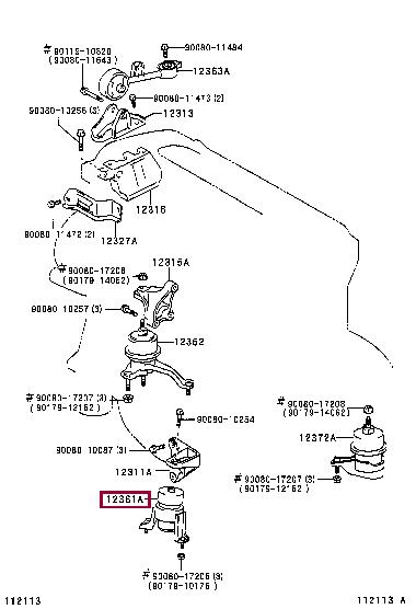 Toyota 12361-0H030 Подушка двигателя 123610H030: Отличная цена - Купить в Украине на EXIST.UA! 123610H030 Toyota Подушка двигателя
